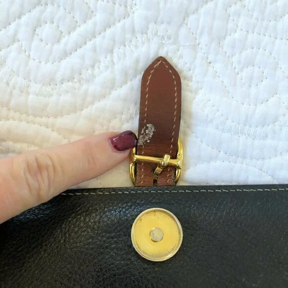 Bally Vintage Black and Brown Leather Crossbody Flap Front Bag - Picture 11 of 11